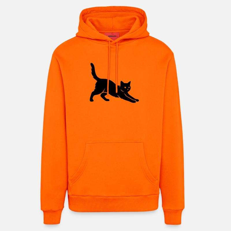 chat - Sweat à capuche bio décontracté fabriqué en UE - SUNSET ORANGE