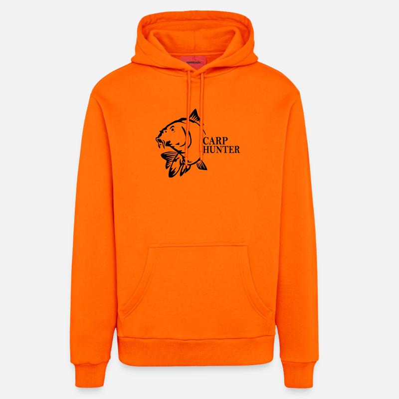 Chasseur de carpes - Sweat à capuche bio décontracté fabriqué en UE - SUNSET ORANGE
