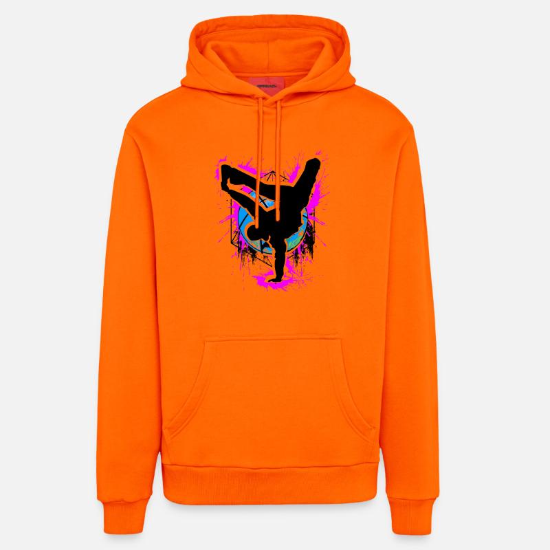 Breakdance - Breakdancer - Breakdancing - BBoy - Sweat à capuche bio décontracté fabriqué en UE - SUNSET ORANGE