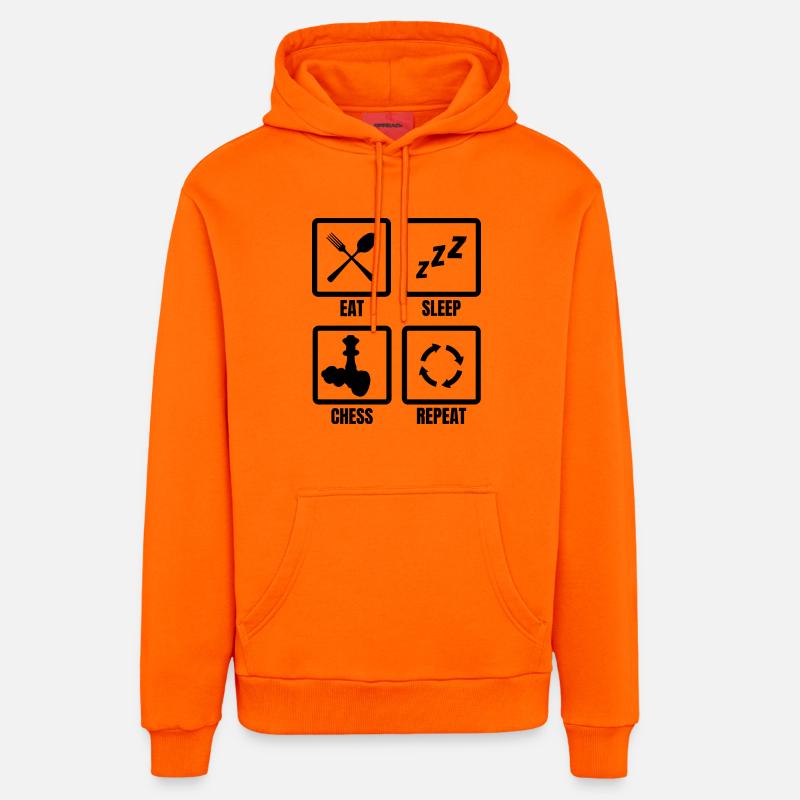 Routine d’échecs - Sweat à capuche bio décontracté fabriqué en UE - SUNSET ORANGE