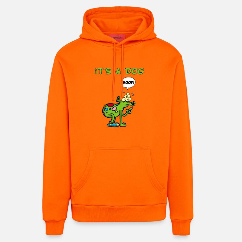 C'est un chien - Sweat à capuche bio décontracté fabriqué en UE - SUNSET ORANGE