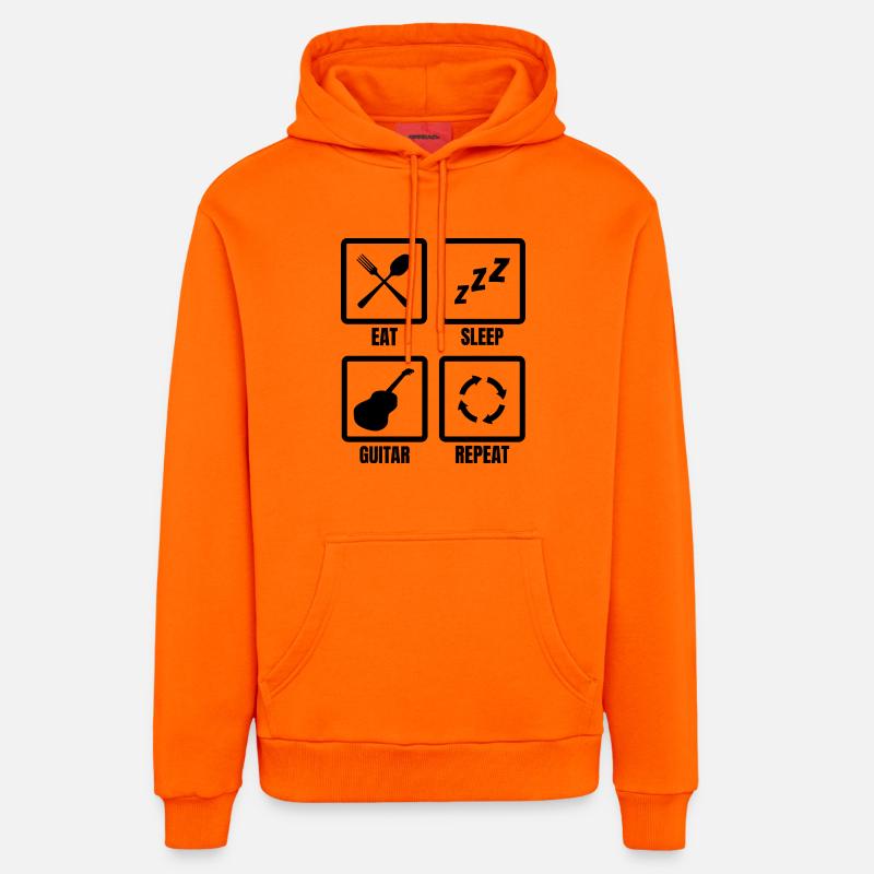 Routine du guitariste - Sweat à capuche bio décontracté fabriqué en UE - SUNSET ORANGE