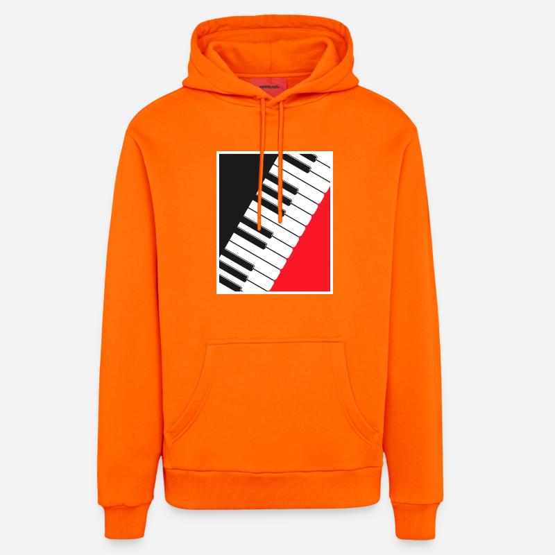 Art d’affiche clavier de piano - Sweat à capuche bio décontracté fabriqué en UE - SUNSET ORANGE