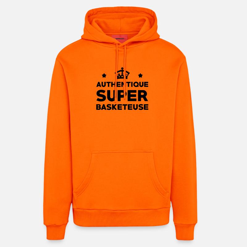 Authentique Super Basketeuse - Sweat à capuche bio décontracté fabriqué en UE - SUNSET ORANGE
