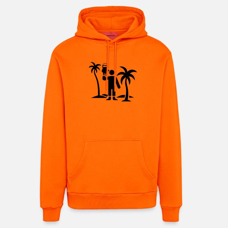 Bière de l’île Party Vacation - Sweat à capuche bio décontracté fabriqué en UE - SUNSET ORANGE