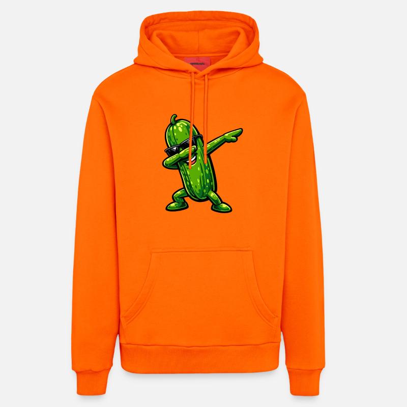 Tamponnement du concombre - Sweat à capuche bio décontracté fabriqué en UE - SUNSET ORANGE