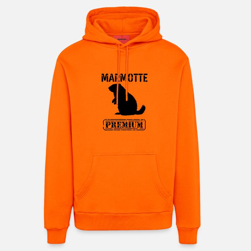 Marmotte premium  - Sweat à capuche bio décontracté fabriqué en UE - SUNSET ORANGE