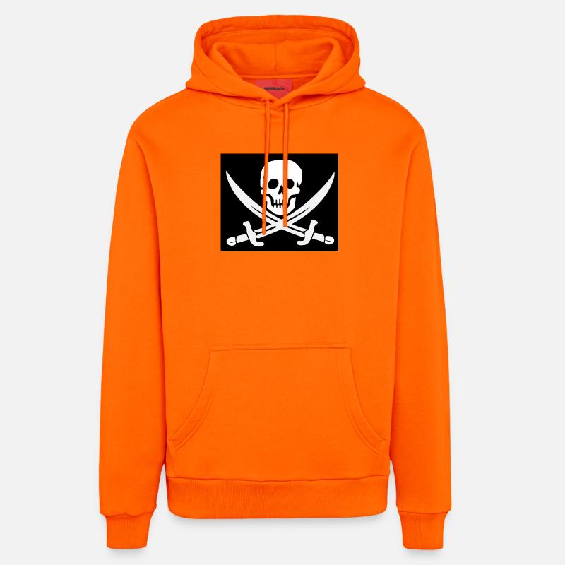 Crâne et épées Pirate Emblem - Sweat à capuche bio décontracté fabriqué en UE - SUNSET ORANGE