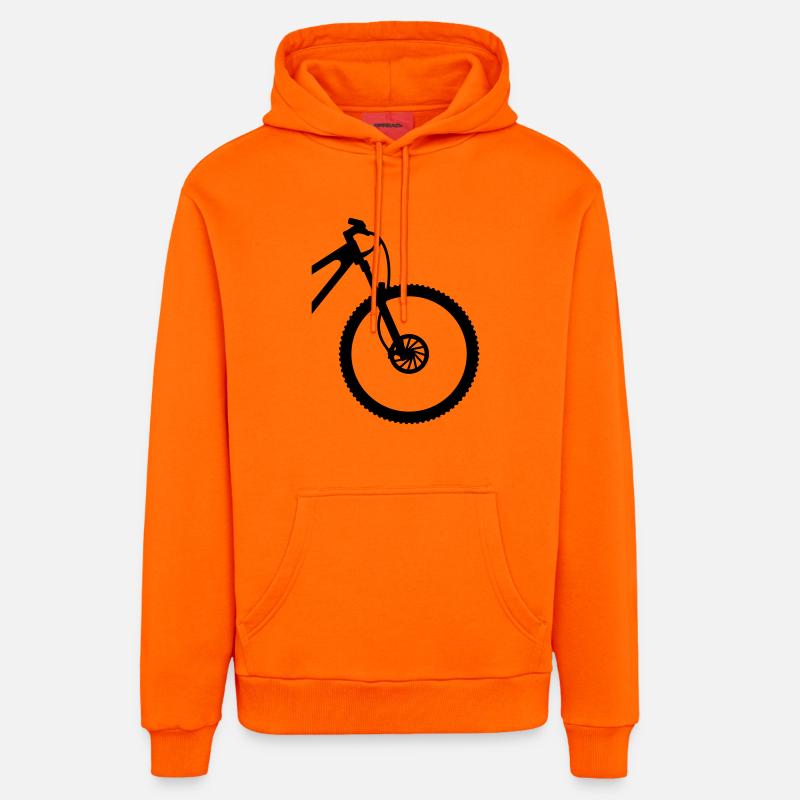 VTT front - Sweat à capuche bio décontracté fabriqué en UE - SUNSET ORANGE