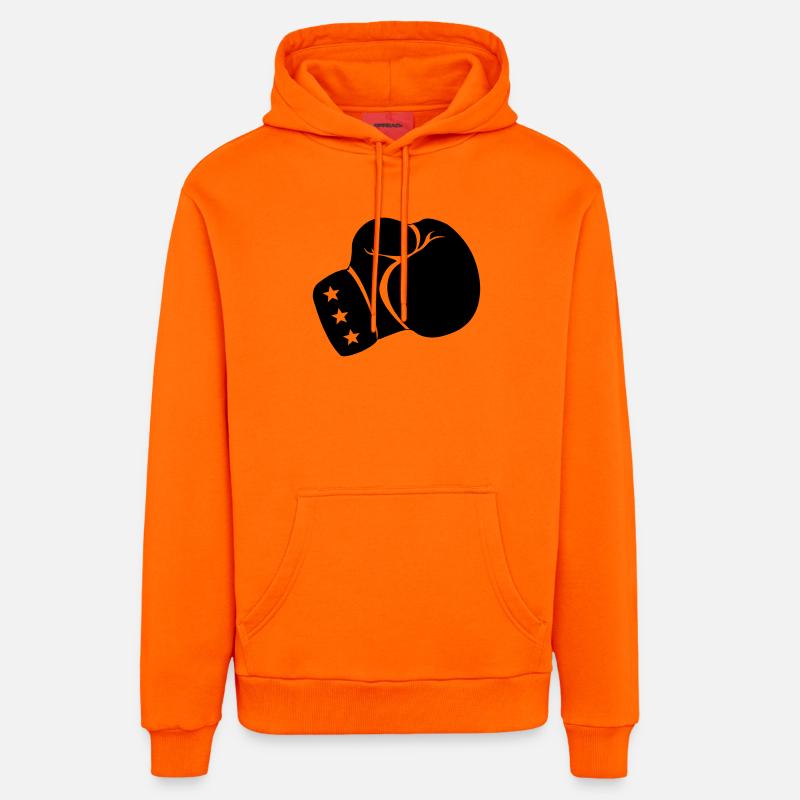 Boxe gant de boxe - Sweat à capuche bio décontracté fabriqué en UE - SUNSET ORANGE