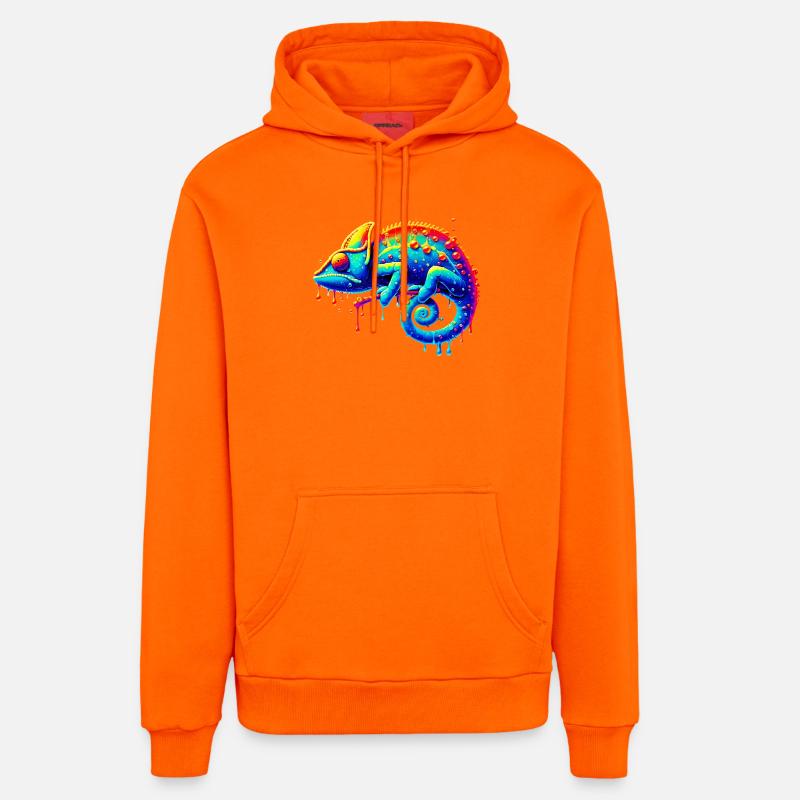 Caméléon - Sweat à capuche bio décontracté fabriqué en UE - SUNSET ORANGE
