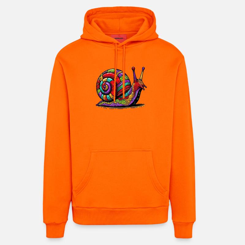 Escargot - Sweat à capuche bio décontracté fabriqué en UE - SUNSET ORANGE