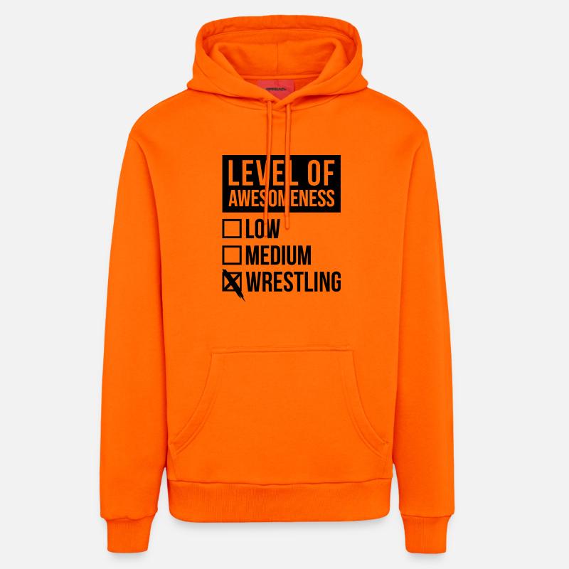 lutte - Sweat à capuche bio décontracté fabriqué en UE - SUNSET ORANGE