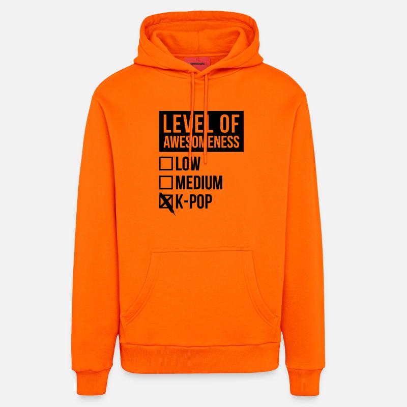 k pop - Sweat à capuche bio décontracté fabriqué en UE - SUNSET ORANGE