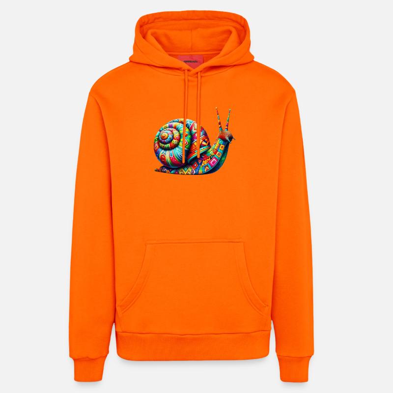 Escargot - Sweat à capuche bio décontracté fabriqué en UE - SUNSET ORANGE