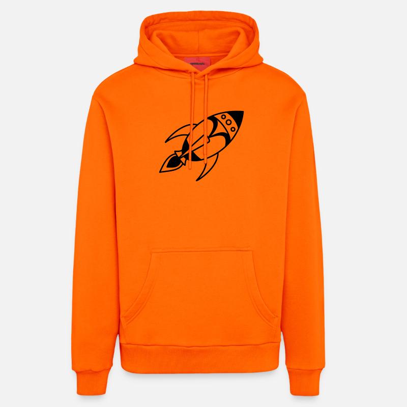 Retro Space Rocket – Space Spaceship Design - Organic Relaxed Hoodie Made in EU - SUNSET ORANGE