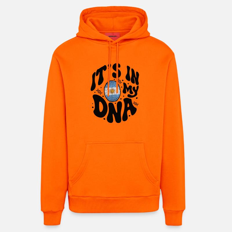 ADN argentin Drapeau argentin Hispanique - Sweat à capuche bio décontracté fabriqué en UE - SUNSET ORANGE