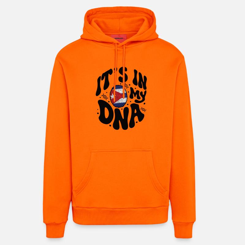 ADN cubain Cuba Drapeau hispanique - Sweat à capuche bio décontracté fabriqué en UE - SUNSET ORANGE