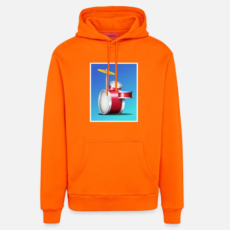 Batterie rouge de dessin animé - Sweat à capuche bio décontracté fabriqué en UE - SUNSET ORANGE