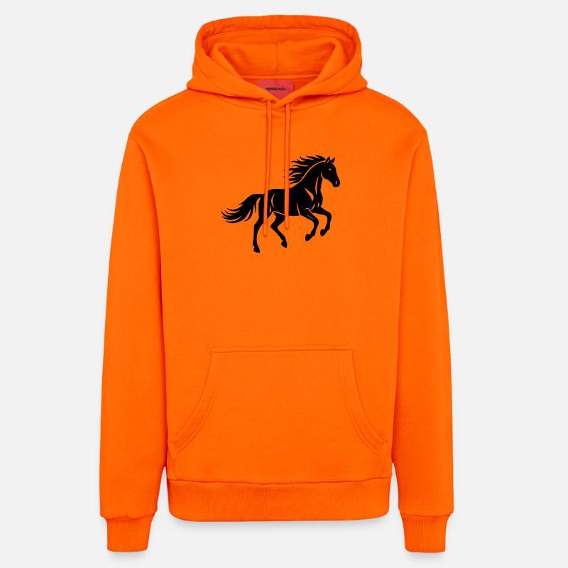 cheval - Sweat à capuche bio décontracté fabriqué en UE - SUNSET ORANGE