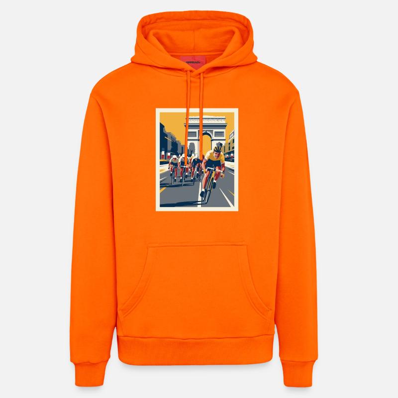 Paris Sprint — Bicycletisme Mémoire - Sweat à capuche bio décontracté fabriqué en UE - SUNSET ORANGE