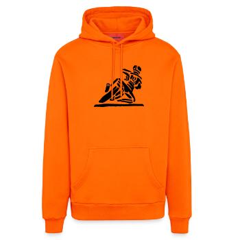 Hanging_of - Organic Relaxed Hoodie Made in EU - SUNSET ORANGE - Vorne