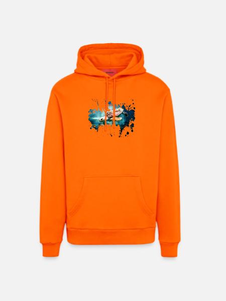 Petcontest turtle - Organic Relaxed Hoodie Made in EU - SUNSET ORANGE