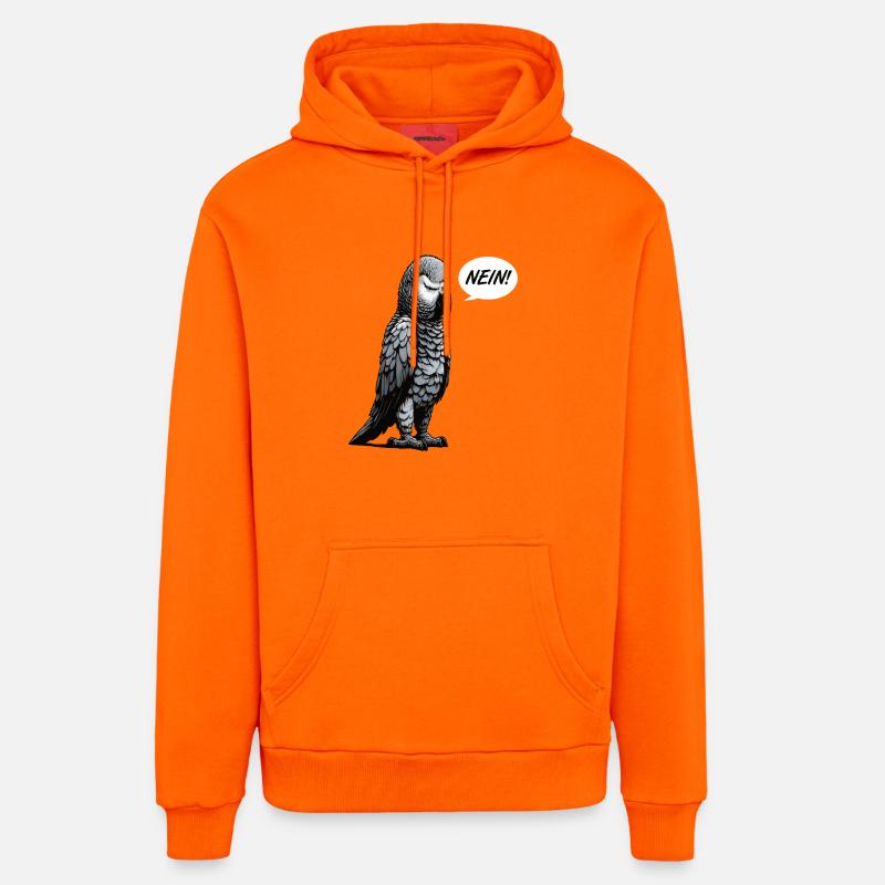 Aucun propriétaire de perroquet gris d'Afrique - Sweat à capuche bio décontracté fabriqué en UE - SUNSET ORANGE