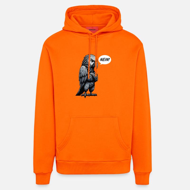Aucun propriétaire de perroquet gris d'Afrique - Sweat à capuche bio décontracté fabriqué en UE - SUNSET ORANGE