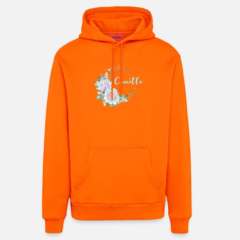 Pour Camille - Sweat à capuche bio décontracté fabriqué en UE - SUNSET ORANGE