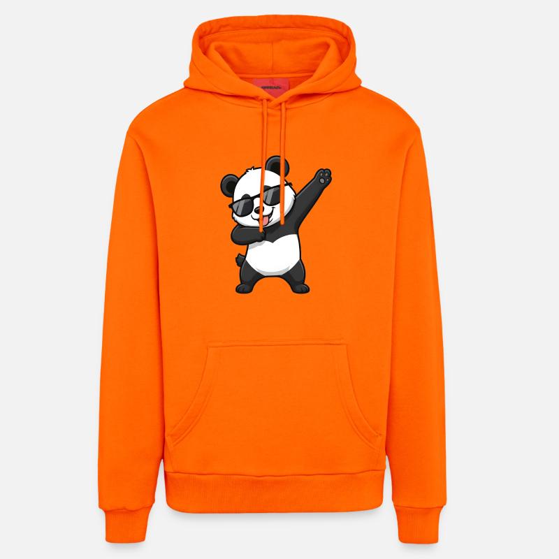 Dabbing Panda - Sweat à capuche bio décontracté fabriqué en UE - SUNSET ORANGE