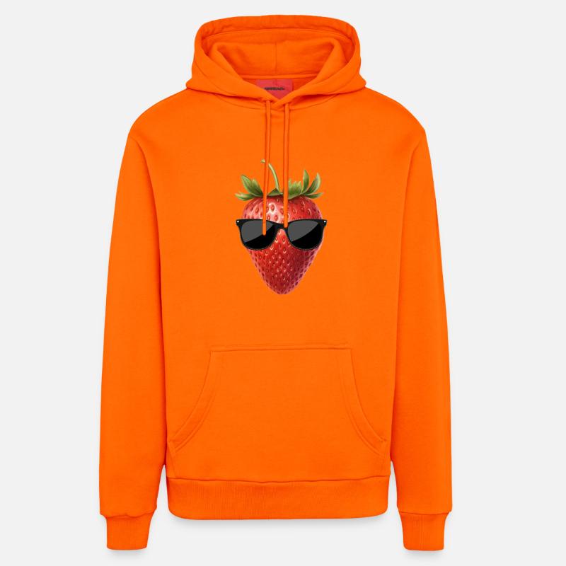 Fraise avec lunettes de soleil - Sweat à capuche bio décontracté fabriqué en UE - SUNSET ORANGE