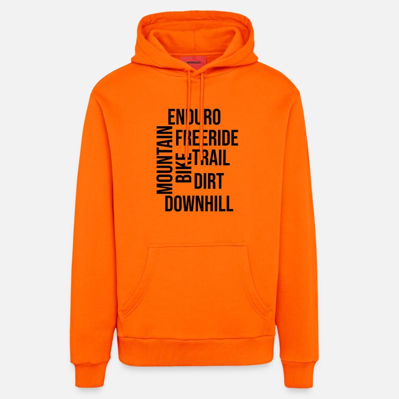 Mots VTT Enduro Downhill Trail - Sweat à capuche bio décontracté fabriqué en UE - SUNSET ORANGE