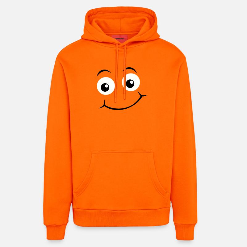 Yeux heureux Emoticon - Sweat à capuche bio décontracté fabriqué en UE - SUNSET ORANGE