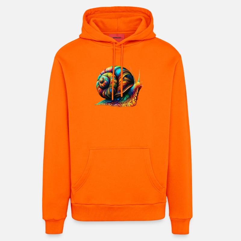 Escargot - Sweat à capuche bio décontracté fabriqué en UE - SUNSET ORANGE