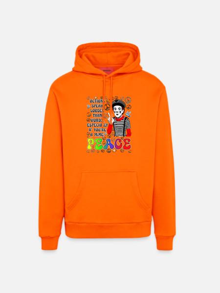 Frieden ist das Wichtigste - Organic Relaxed Hoodie Made in EU - SUNSET ORANGE