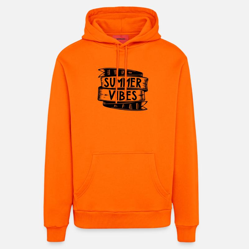 Ambiance estivale | Graphique vectoriel - Sweat à capuche bio décontracté fabriqué en UE - SUNSET ORANGE