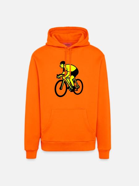 Neonrad Silhouette Radfahrer - Organic Relaxed Hoodie Made in EU - SUNSET ORANGE
