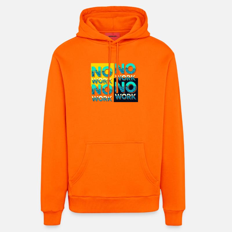 Aucun travail avec les ondes - Sweat à capuche bio décontracté fabriqué en UE - SUNSET ORANGE