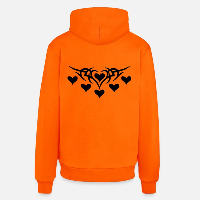coeur-tribales - Sweat à capuche bio décontracté fabriqué en UE - SUNSET ORANGE