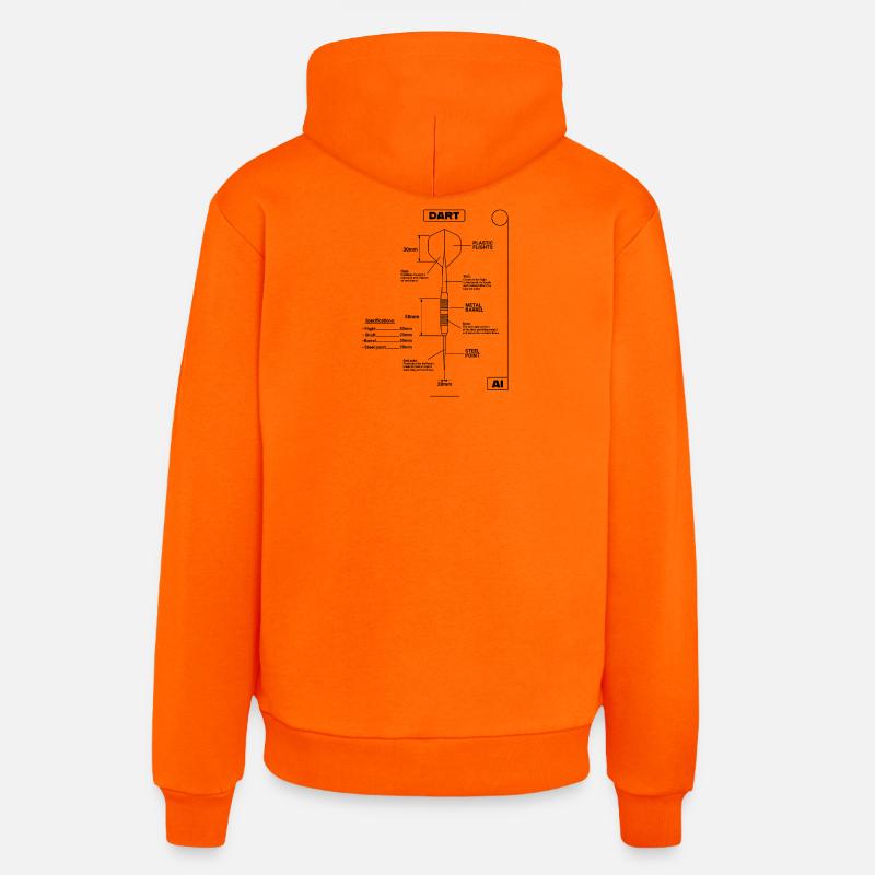 Plan de Fléchettes, Fléchettes - Sweat à capuche bio décontracté fabriqué en UE - SUNSET ORANGE