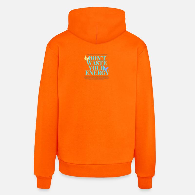 Conception de citations énergétiques motivantes - Sweat à capuche bio décontracté fabriqué en UE - SUNSET ORANGE