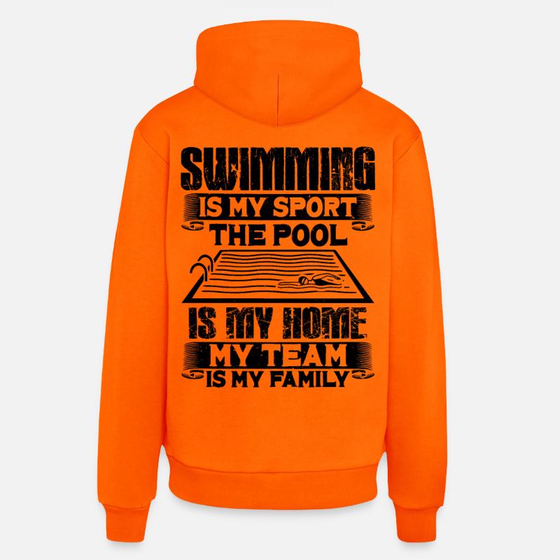 Cadeau de nageurs de natation - Sweat à capuche bio décontracté fabriqué en UE - SUNSET ORANGE