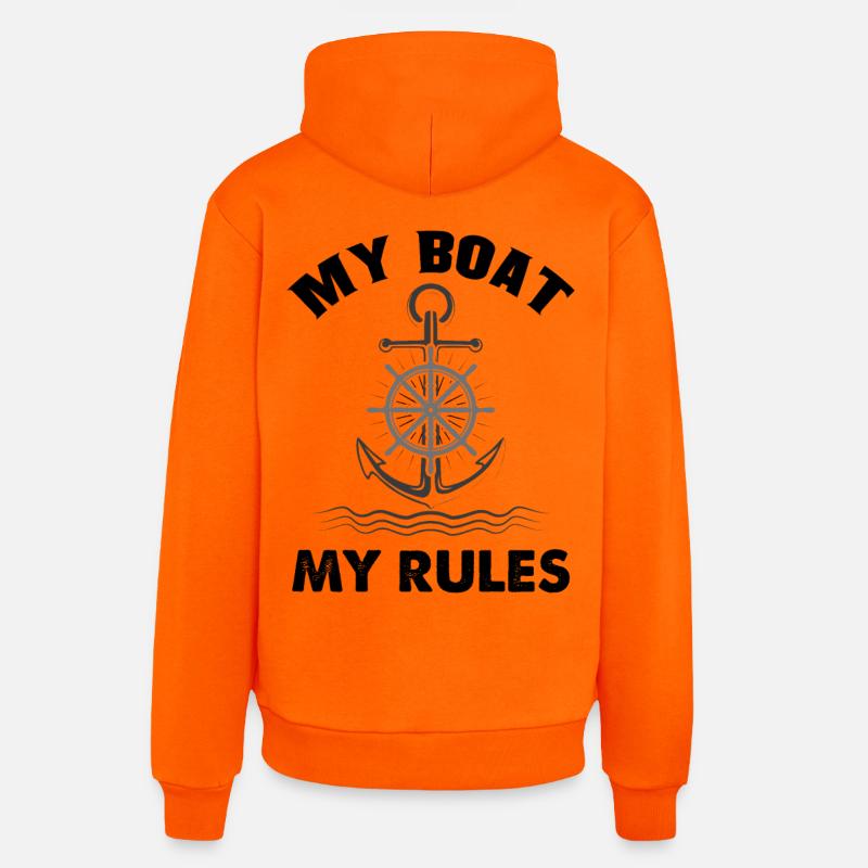 Cadeau de capitaine de bateau - Sweat à capuche bio décontracté fabriqué en UE - SUNSET ORANGE