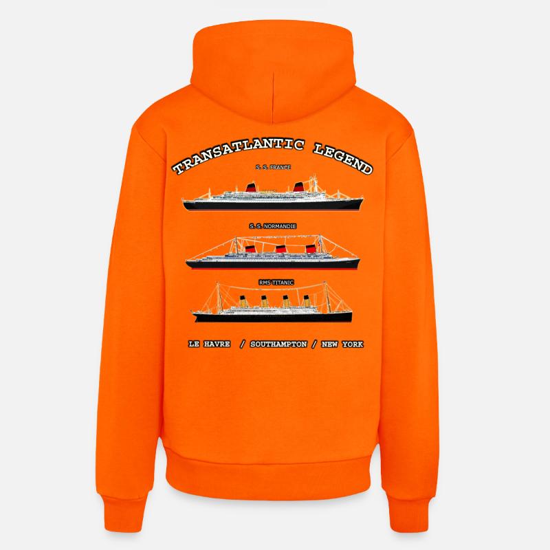 TRANSATLANTIC LEGEND Louis RUNEMBERG © Adagp - Sweat à capuche bio décontracté fabriqué en UE - SUNSET ORANGE