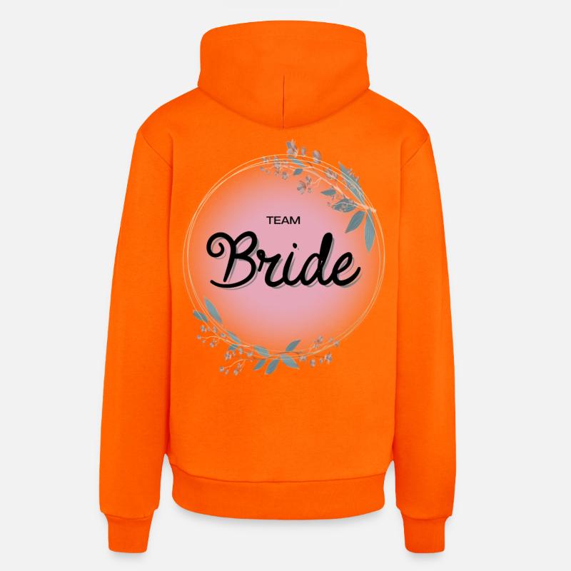 Équipe Bride4 - Sweat à capuche bio décontracté fabriqué en UE - SUNSET ORANGE