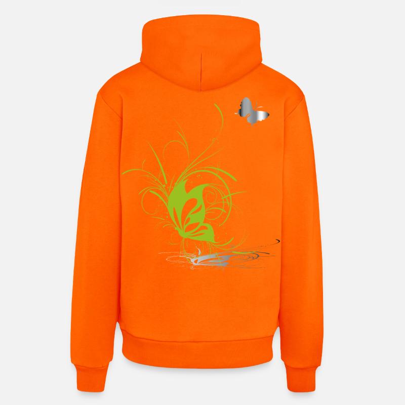 Papillon Papillon Printemps - Sweat à capuche bio décontracté fabriqué en UE - SUNSET ORANGE