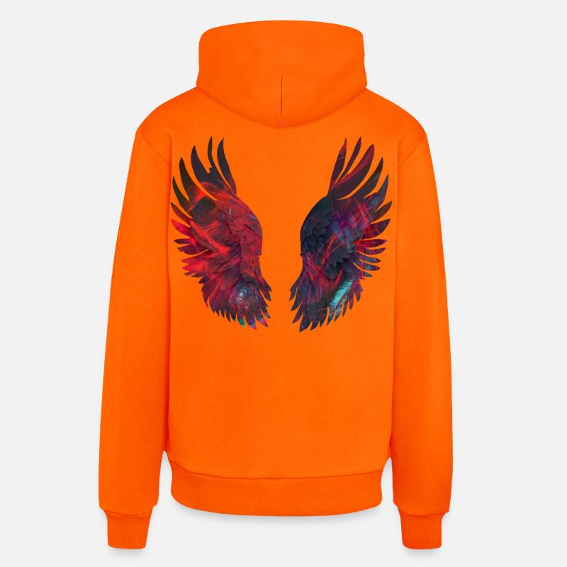 Ailes de Feu Luminescentes - Sweat à capuche bio décontracté fabriqué en UE - SUNSET ORANGE