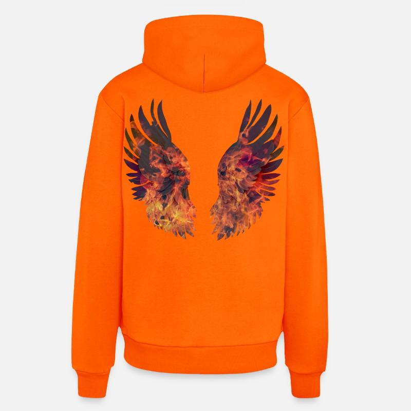 Ailes en Feu Éclatantes - Sweat à capuche bio décontracté fabriqué en UE - SUNSET ORANGE