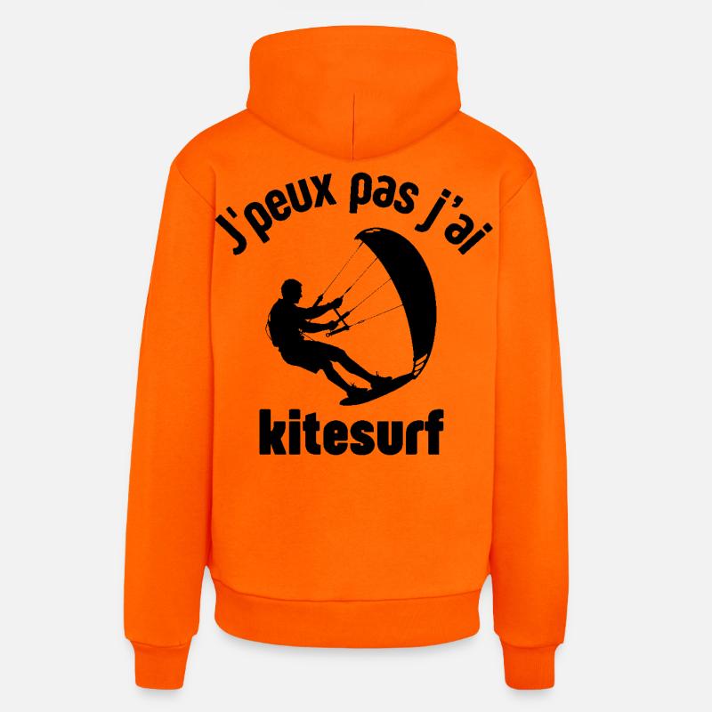 Kitesurf, kiteboarding, fan de kitesurf - Sweat à capuche bio décontracté fabriqué en UE - SUNSET ORANGE